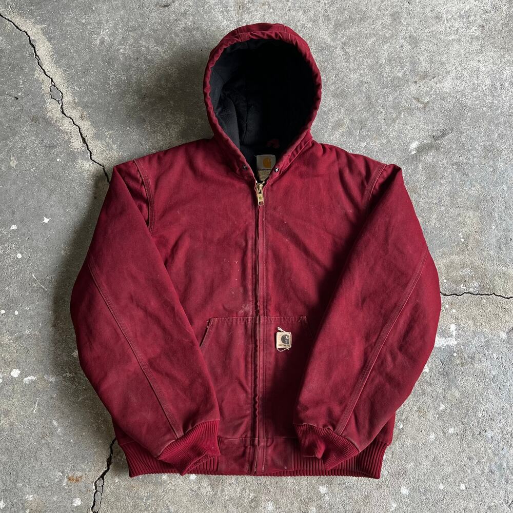 Carhartt J130 CRI red hooded work wear jacket